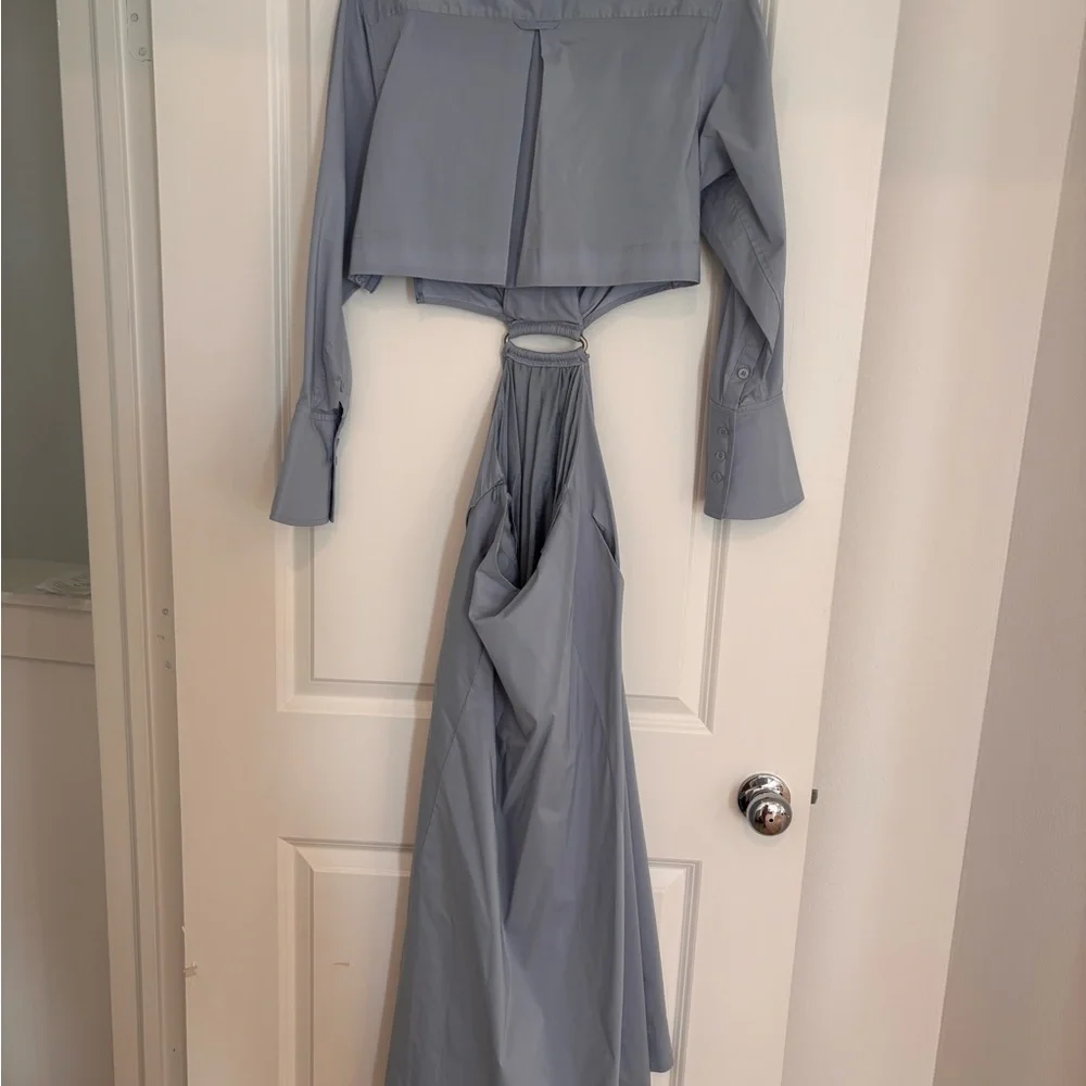 Jonathan Simkhai Light Blue Long Sleeve Dress - Picture 3 of 5